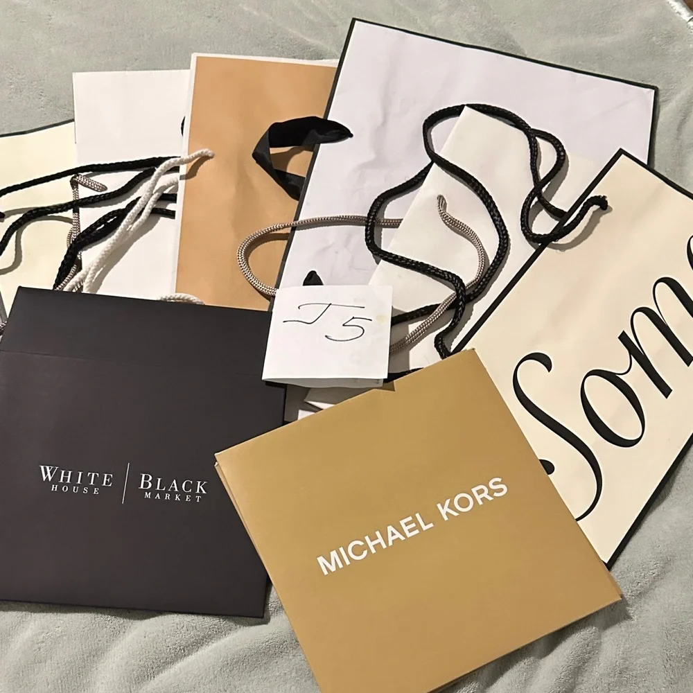 Bundle of 7 Empty Gift Bags & 2 Small Gift Boxes